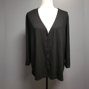 J. Jill Wearever Collection Black Long Sleeve Top Size L